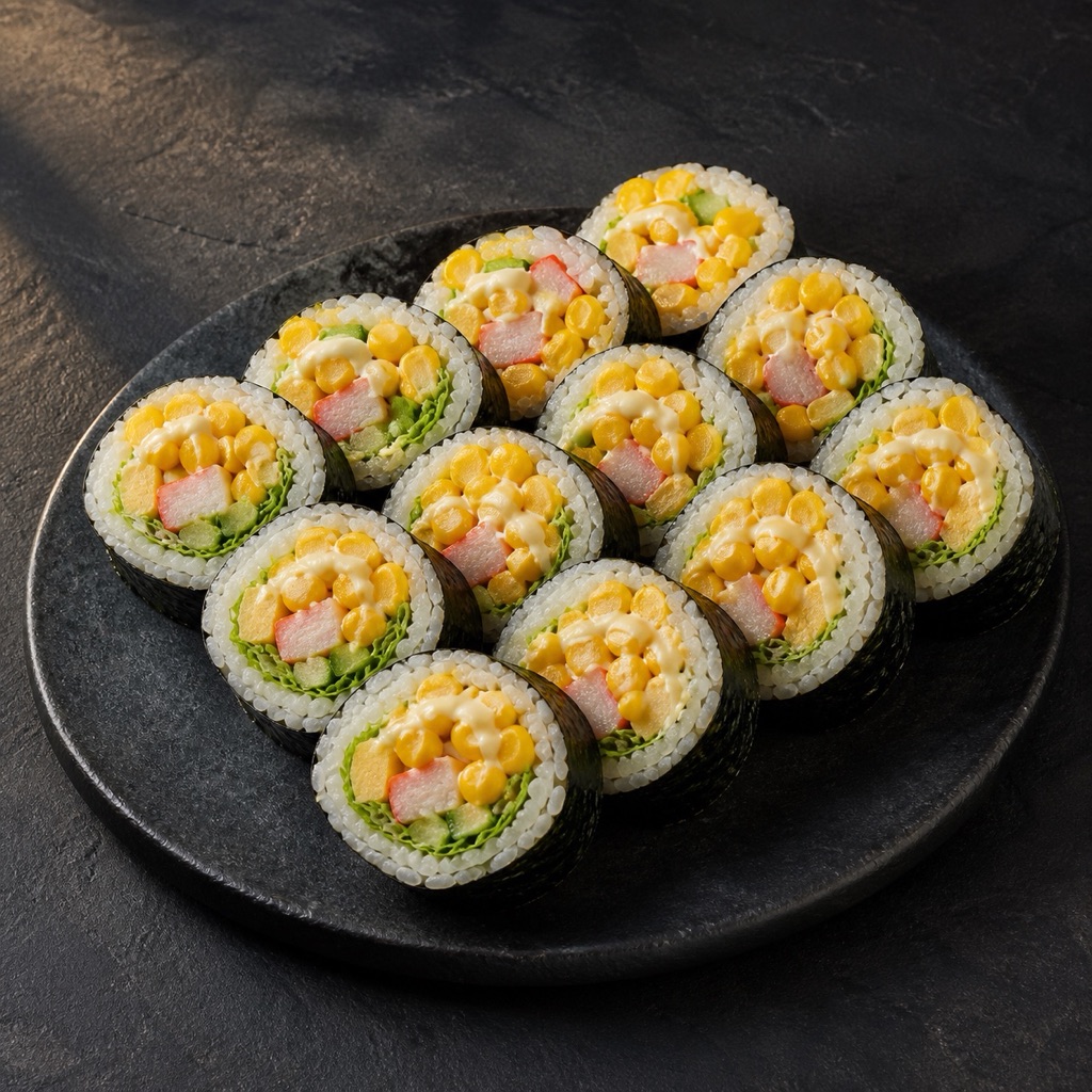 Sweet Corn with Salad Kimbap